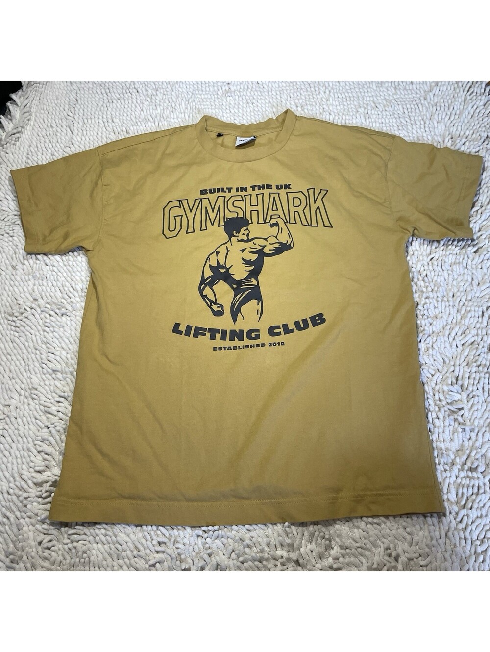 Gymshark T-Shirt Men S Yellow Lifting Club Graphic Gym Workout Fitness Tee